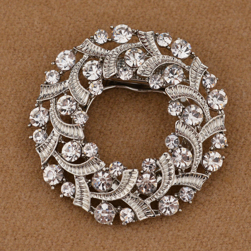 Scarecrow apģērba aksesuārs — olīvu zari, trīsstūrveida forma no sakausējuma ar rhinestones, elektro pārklājums, daudzfunkcionāla sprādze palto un šallei