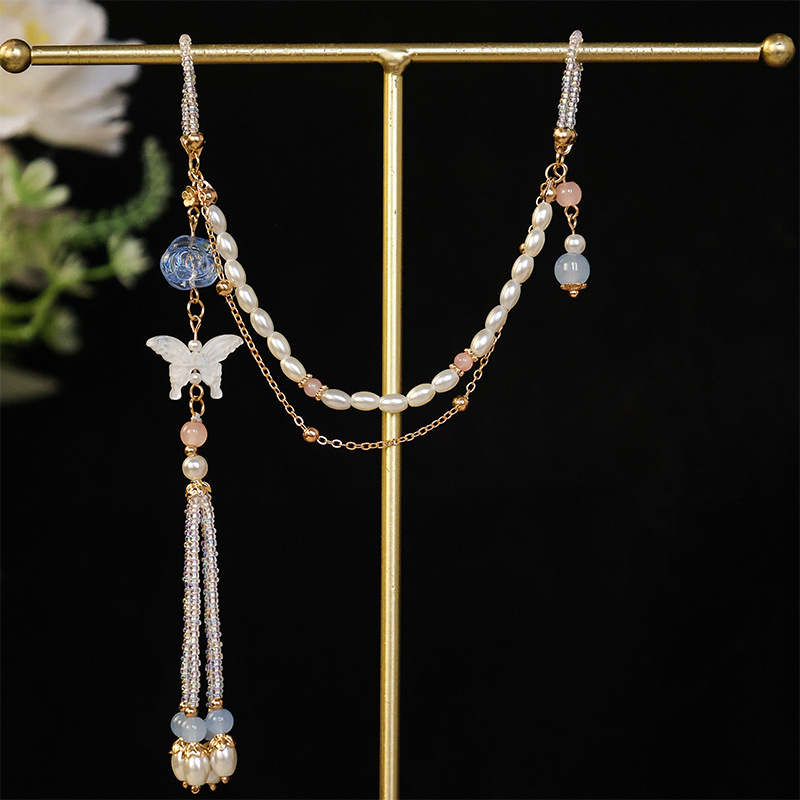 Vintažas sieviešu brošs ar kapla formas pērlēm, imitācijas pērlītes, bez ieliktēm