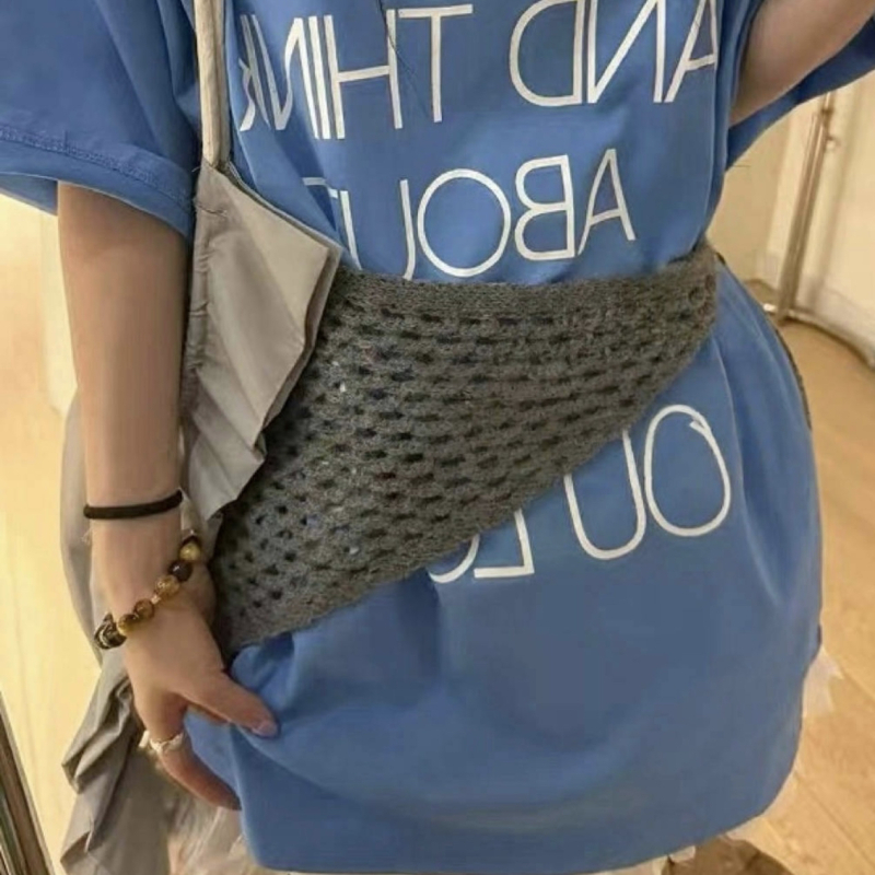 Kaixiu eșarfă triunghiulară tricotată cu decupaj, lână, origine Hangzhou, toamna 2025, protecție solară