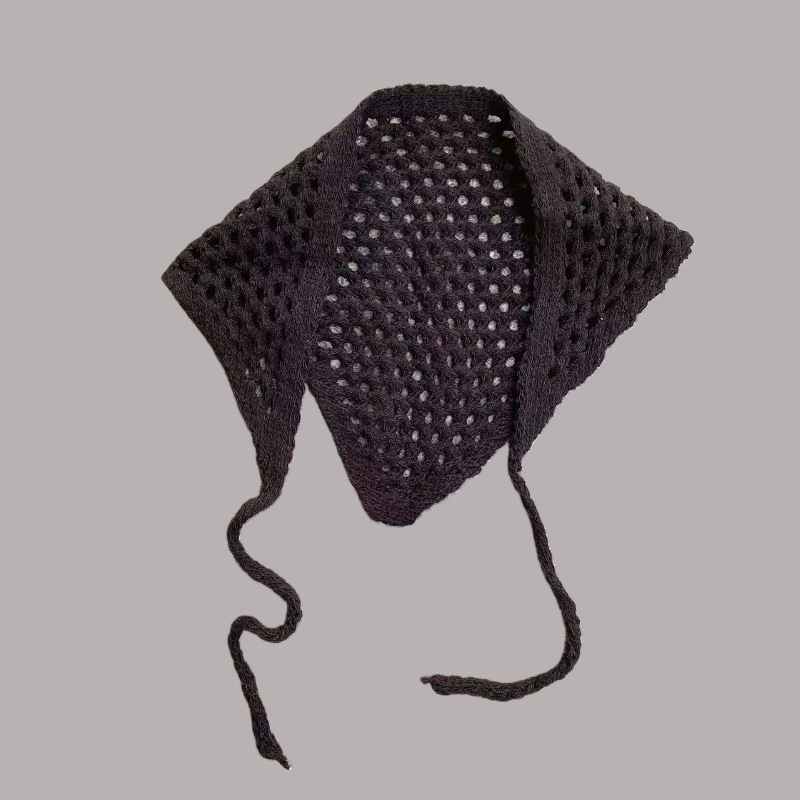 Kaixiu eșarfă triunghiulară tricotată cu decupaj, lână, origine Hangzhou, toamna 2025, protecție solară