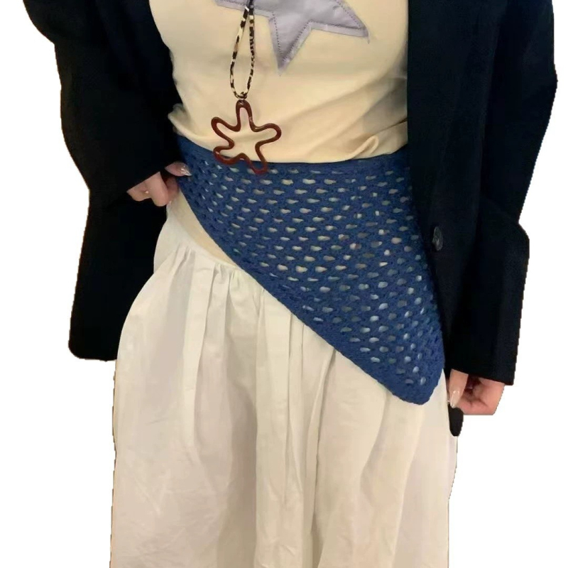 Kaixiu eșarfă triunghiulară tricotată cu decupaj, lână, origine Hangzhou, toamna 2025, protecție solară