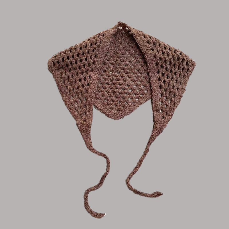 Kaixiu eșarfă triunghiulară tricotată cu decupaj, lână, origine Hangzhou, toamna 2025, protecție solară