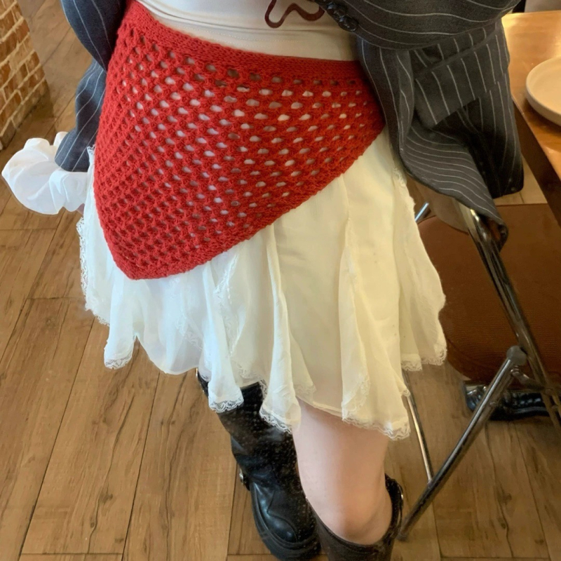 Kaixiu eșarfă triunghiulară tricotată cu decupaj, lână, origine Hangzhou, toamna 2025, protecție solară