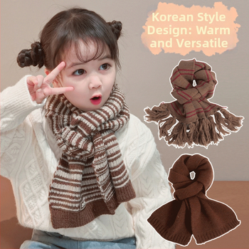 Πλεκτός καρό κασκόλ για κορίτσια — λαιμό-θερμαντήρας για τον χειμώνα, σχέδιο φθινόπωρο-χειμώνα 2025, ζεστό και προστατευτικό