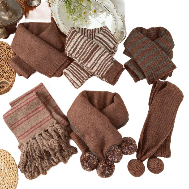 Πλεκτός καρό κασκόλ για κορίτσια — λαιμό-θερμαντήρας για τον χειμώνα, σχέδιο φθινόπωρο-χειμώνα 2025, ζεστό και προστατευτικό