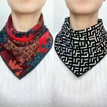 Șal de damă triunghiular, dublu fațat cu motive florale, susținere caldă a gâtului, șal general-purpose, listare iarnă 2023