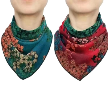 Șal de damă triunghiular, dublu fațat cu motive florale, susținere caldă a gâtului, șal general-purpose, listare iarnă 2023