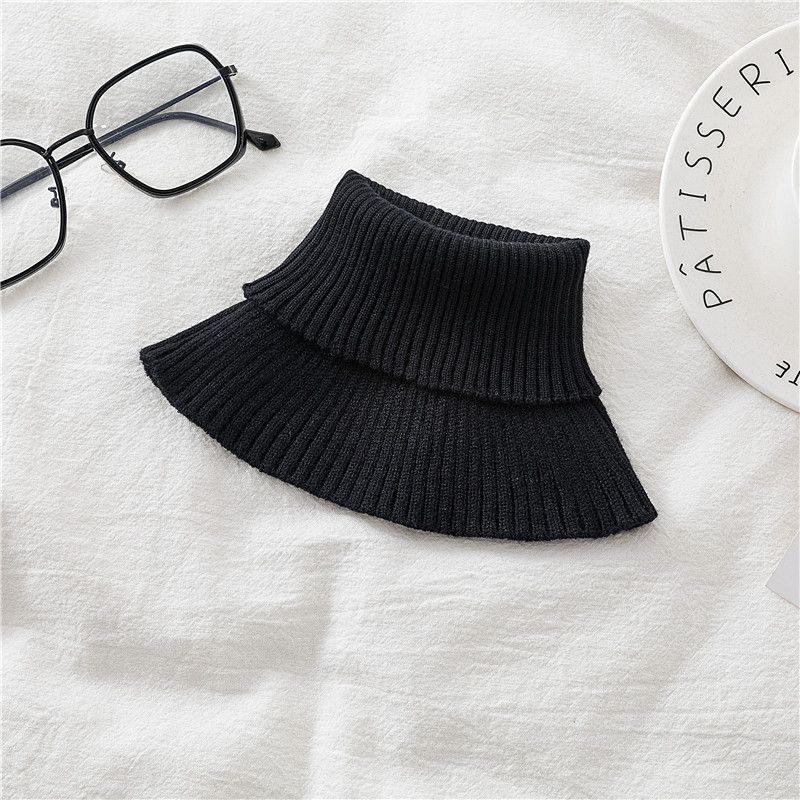 Fular tricotat de iarnă pentru femei, cu guler elastic înalt și guler fals, din fibre de viscose