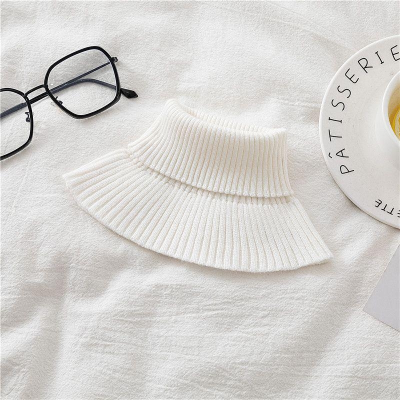 Fular tricotat de iarnă pentru femei, cu guler elastic înalt și guler fals, din fibre de viscose