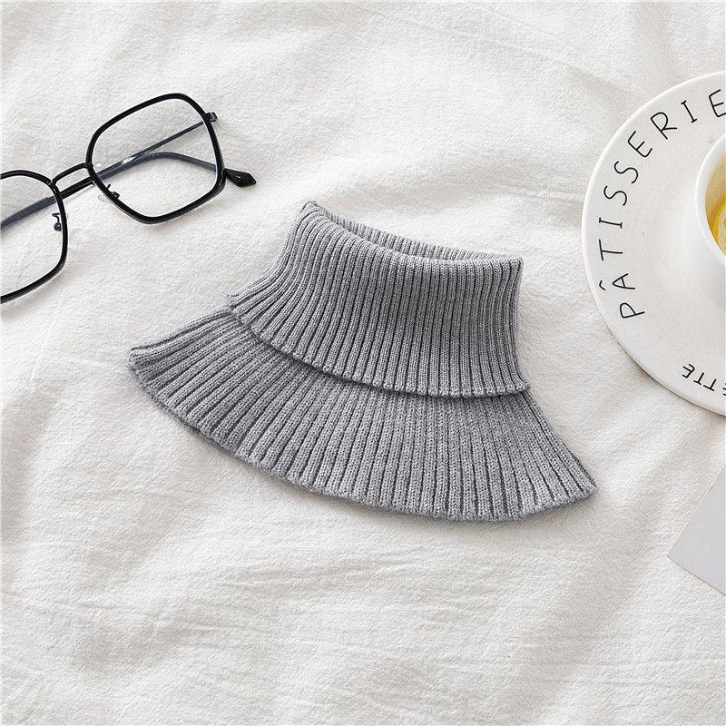 Fular tricotat de iarnă pentru femei, cu guler elastic înalt și guler fals, din fibre de viscose