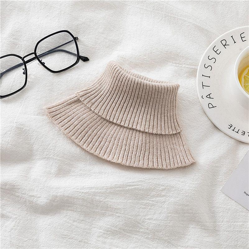 Fular tricotat de iarnă pentru femei, cu guler elastic înalt și guler fals, din fibre de viscose