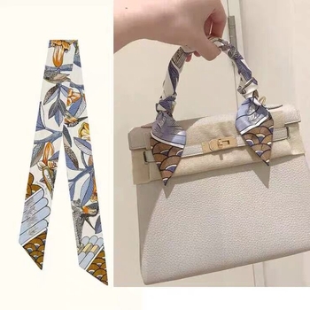 Ženski šal od poliestera s twill tkanjem – 100% poliestera, twill tkanina, stil Fashion Commuter, proljetni dodatak, višestruka upotreba (šal, vrpca za kosu, vrpca za ručku torbe)