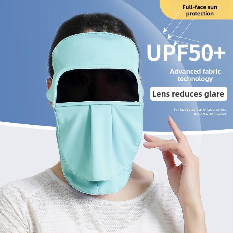 Mască facială de ciclism cu protecție UV — respirabilă, acoperire completă a feței (poliester; conținut 71-80%)