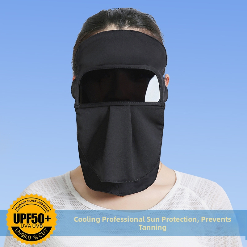 Mască facială de ciclism cu protecție UV — respirabilă, acoperire completă a feței (poliester; conținut 71-80%)