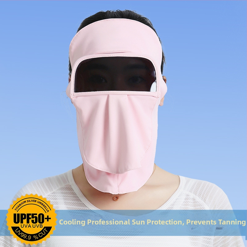 Mască facială de ciclism cu protecție UV — respirabilă, acoperire completă a feței (poliester; conținut 71-80%)