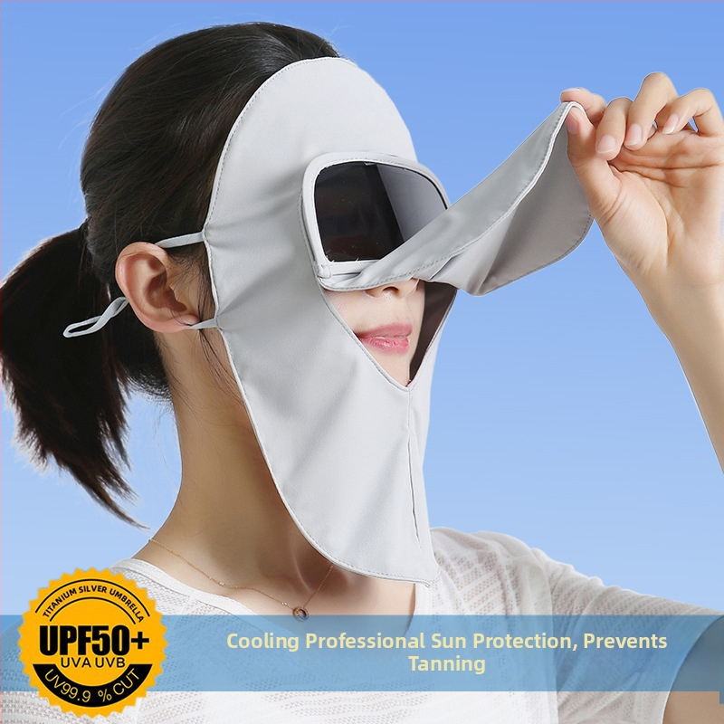 Mască facială de ciclism cu protecție UV — respirabilă, acoperire completă a feței (poliester; conținut 71-80%)