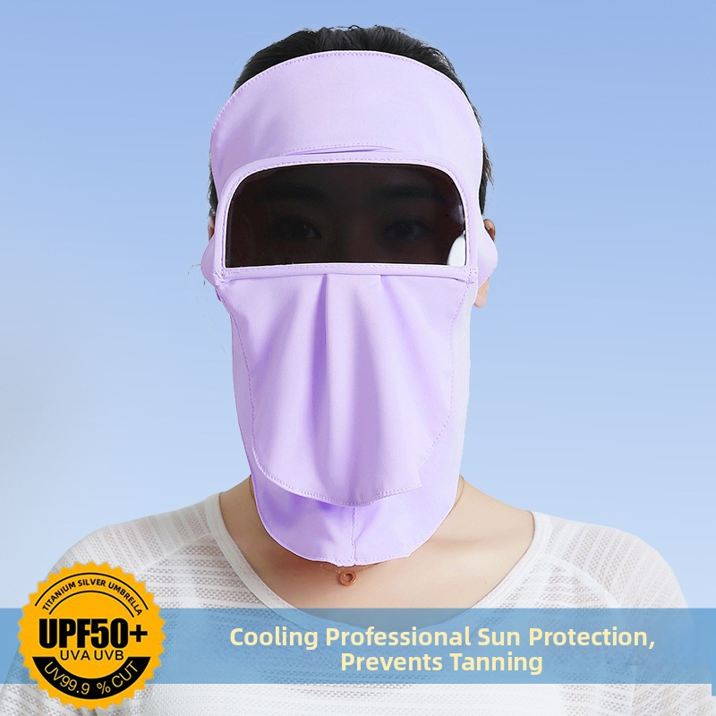 Mască facială de ciclism cu protecție UV — respirabilă, acoperire completă a feței (poliester; conținut 71-80%)