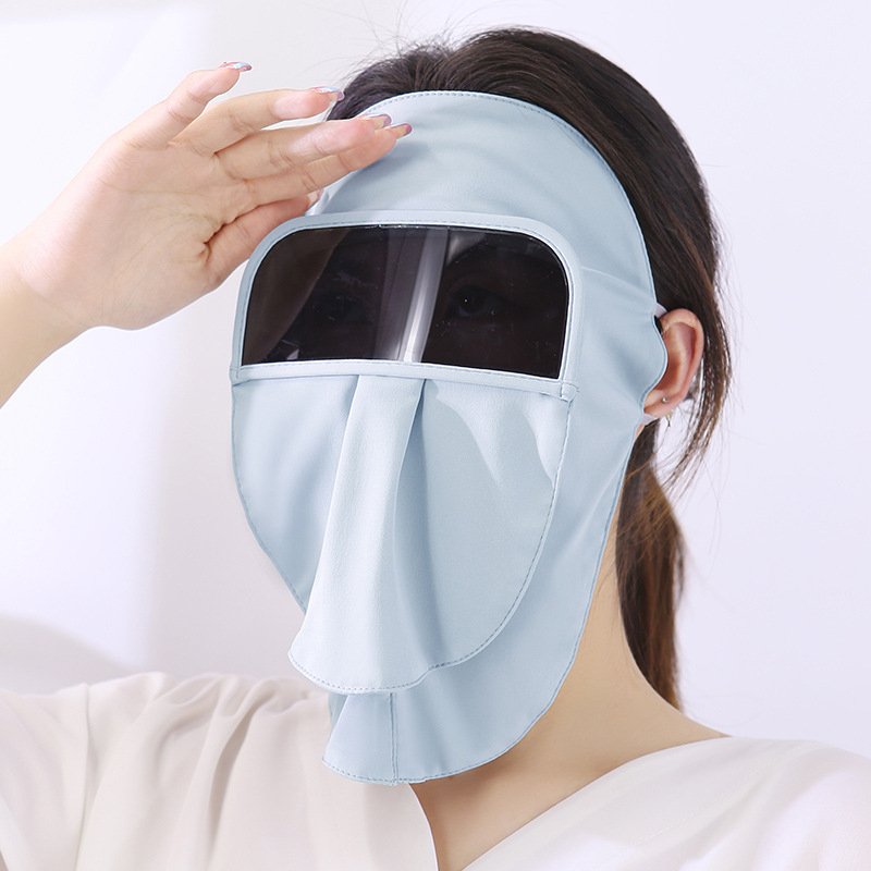 Mască facială de ciclism cu protecție UV — respirabilă, acoperire completă a feței (poliester; conținut 71-80%)