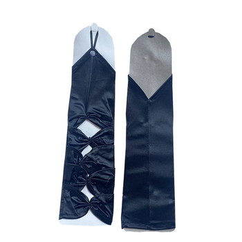 Līgavas cimdi kleitai - izgriezti paneļi, bez pirkstiem, elastīgi, vidēja garuma, pērļu izšuvums