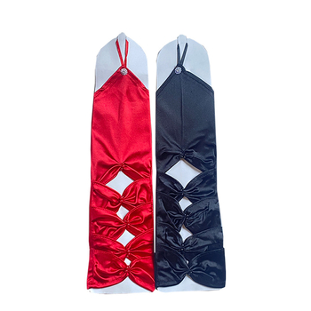 Līgavas cimdi kleitai - izgriezti paneļi, bez pirkstiem, elastīgi, vidēja garuma, pērļu izšuvums