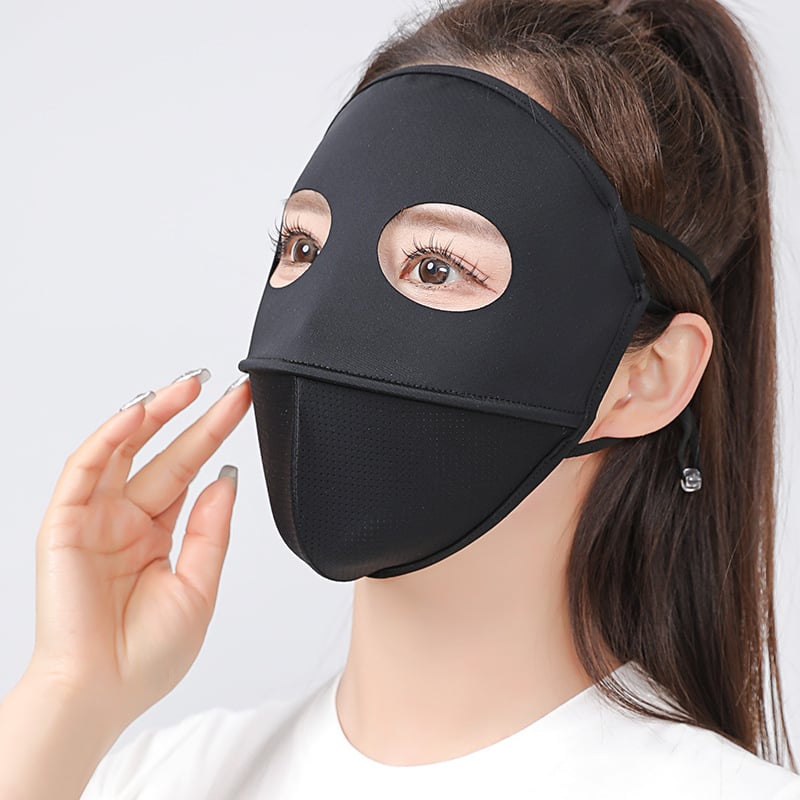 Полузакрита маска за лице с UV защита за лято, Ice Silk плат, нейлон + спандекс, за шофиране (възрастни)