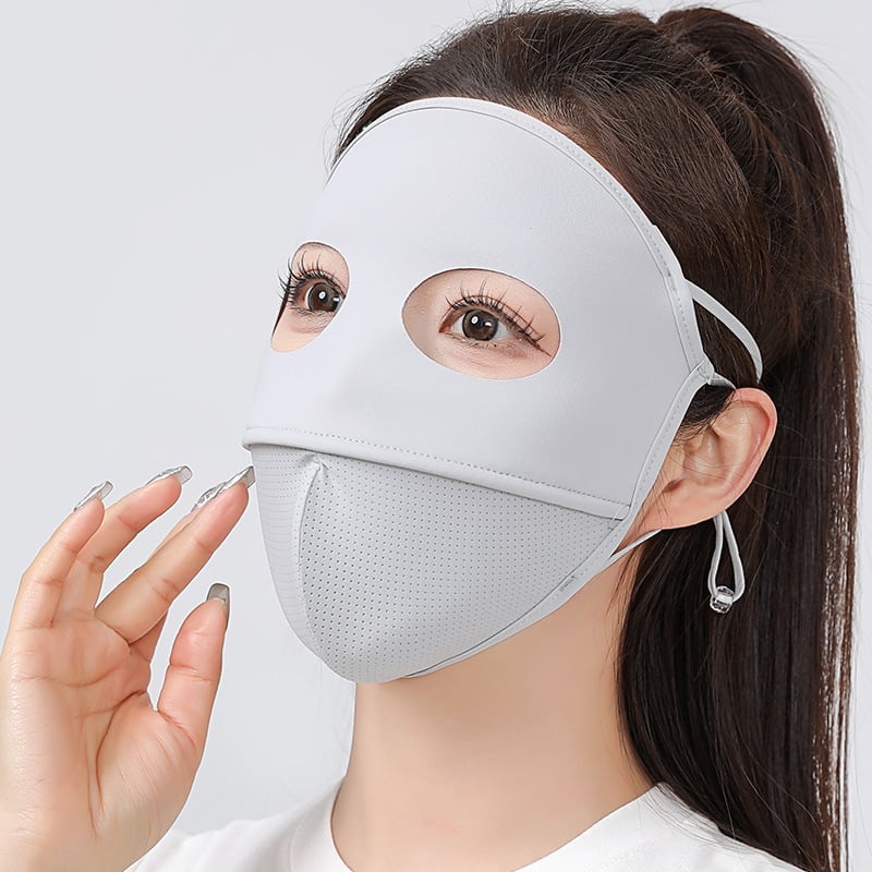 Полузакрита маска за лице с UV защита за лято, Ice Silk плат, нейлон + спандекс, за шофиране (възрастни)