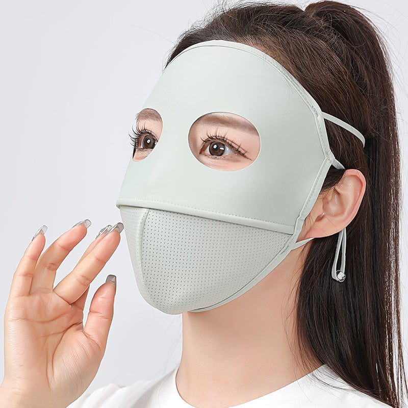 Полузакрита маска за лице с UV защита за лято, Ice Silk плат, нейлон + спандекс, за шофиране (възрастни)