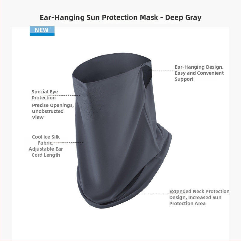 Маска за колоездене Ice Silk, полупокрита, UV защита, дишаща, бързосъхнеща, ултралека