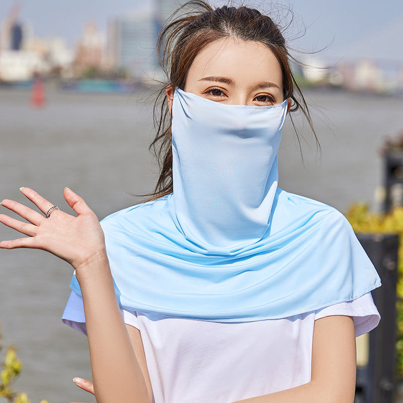 Маска за лице от Ice Silk за слънцезащита, пълно покритие, за каране на открито, полиестер + спандекс смес