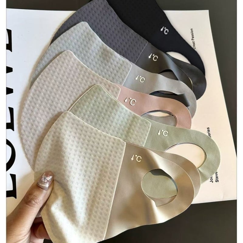 Maska s uzorkom wafle, UV zaštita, prozračna, brzo suši, lagana, materijal Nylon Ice Silk