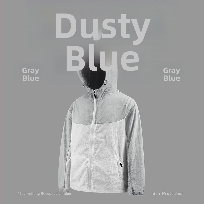 Uniszex nejlon kültéri dzseki UPF50+ UV-védelem, kapucnis, gyorsan száradó, lélegző, túrázáshoz és kempingezéshez