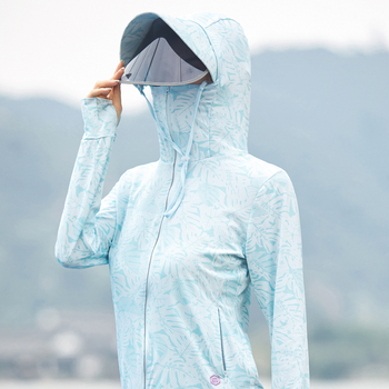 Kültéri szélkabát UPF50+ napvédelmi funkcióval, kémiai rostból készült anyag, csíkos mintázat, szabványos hosszúság