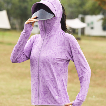 Kültéri szélkabát UPF50+ napvédelmi funkcióval, kémiai rostból készült anyag, csíkos mintázat, szabványos hosszúság