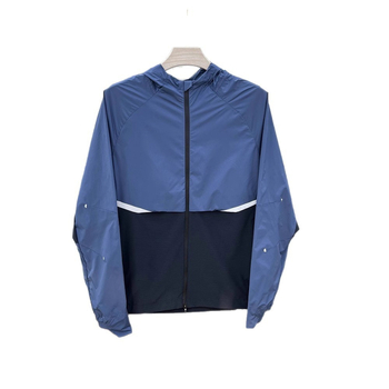 Kapucnis kültéri széldzseki UPF50+ UV-védelem, gyorsan szárad, lélegző, könnyű poliészter