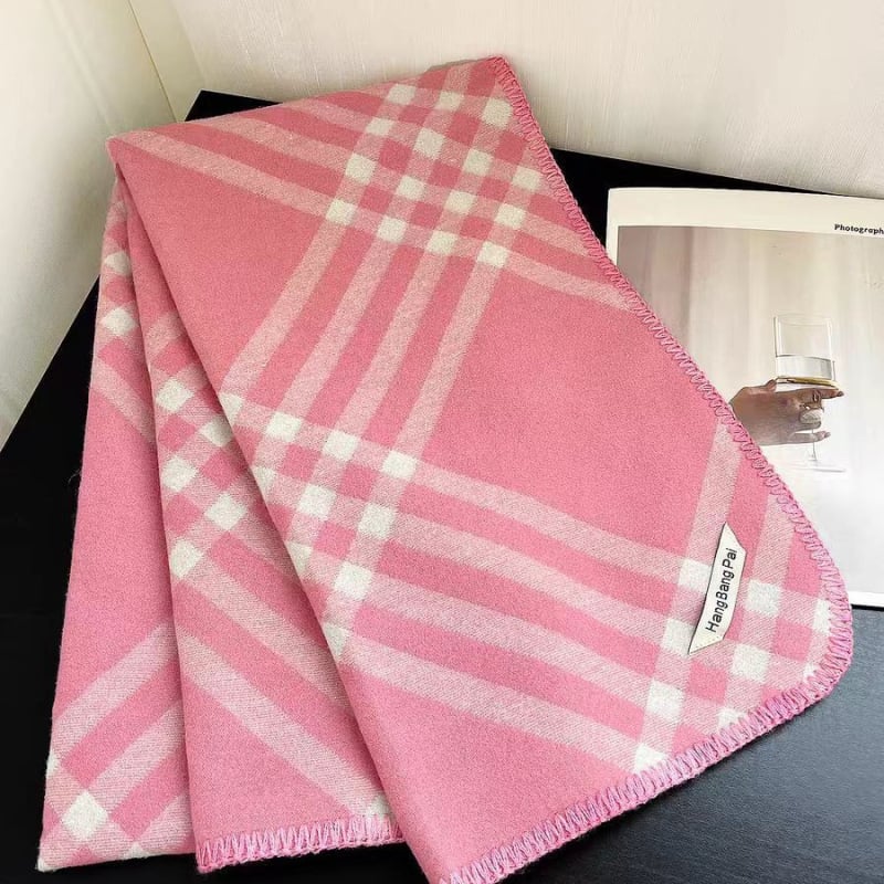 Шал от имитационен кашмир с каре — warp knitting, запазва топлината, зимен стил