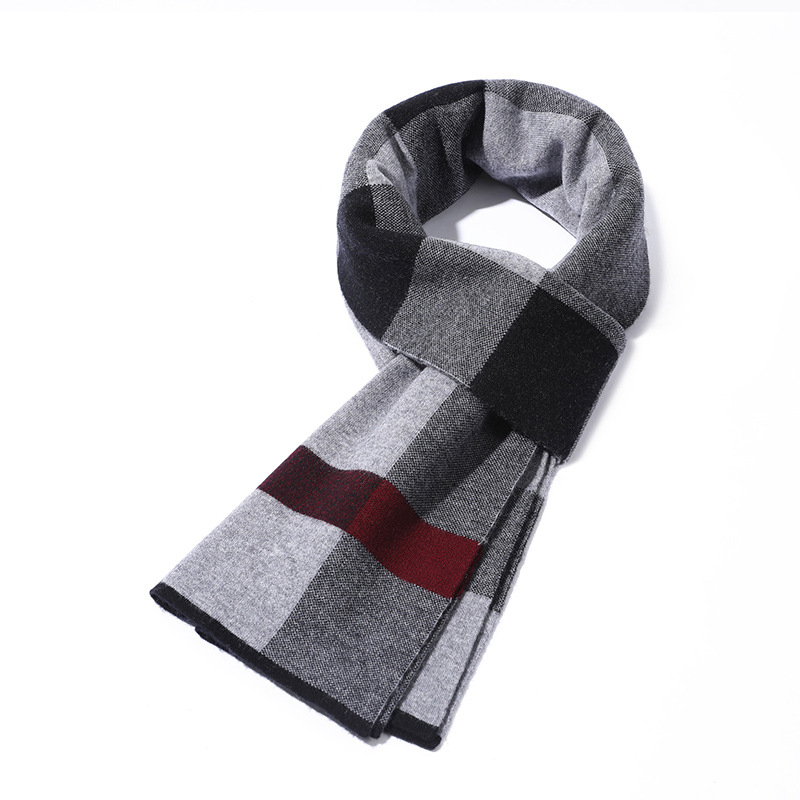 Muški šal od 100% vune, warp-knitted način izrade, topao zimi, stil fashion commuter