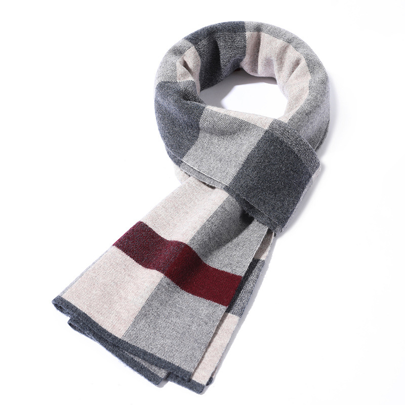 Muški šal od 100% vune, warp-knitted način izrade, topao zimi, stil fashion commuter