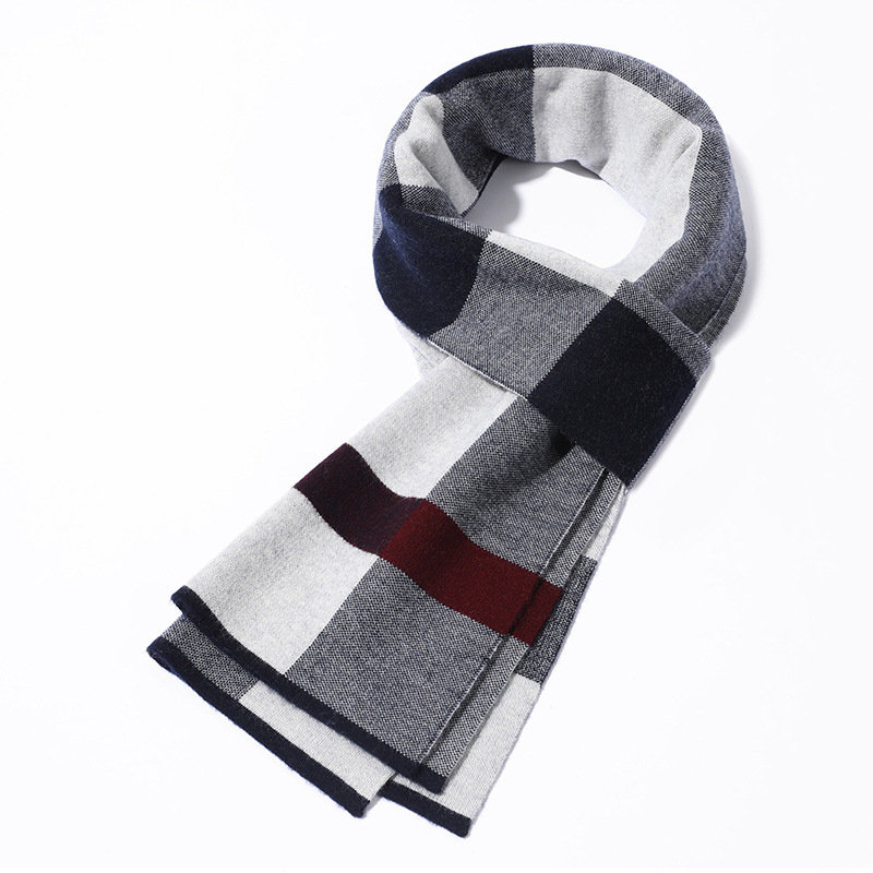 Muški šal od 100% vune, warp-knitted način izrade, topao zimi, stil fashion commuter