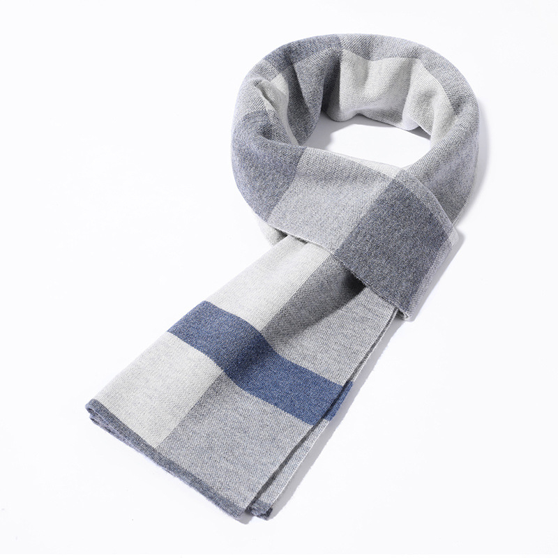 Muški šal od 100% vune, warp-knitted način izrade, topao zimi, stil fashion commuter