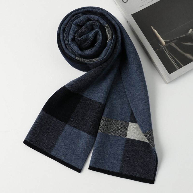 Muški šal od 100% vune, warp-knitted način izrade, topao zimi, stil fashion commuter