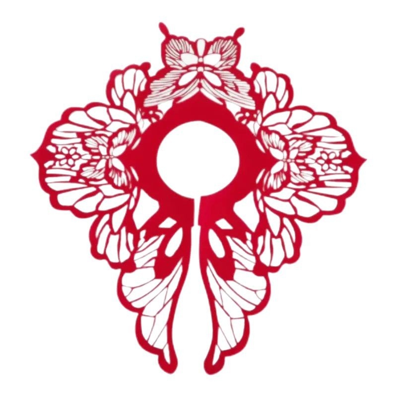 Hanfu inspirirani šal s oblacnim ramenima i dizajnom izrezanog papira iz razdoblja Vojnih Država, rekvizit za fotografiju za putničke portrete