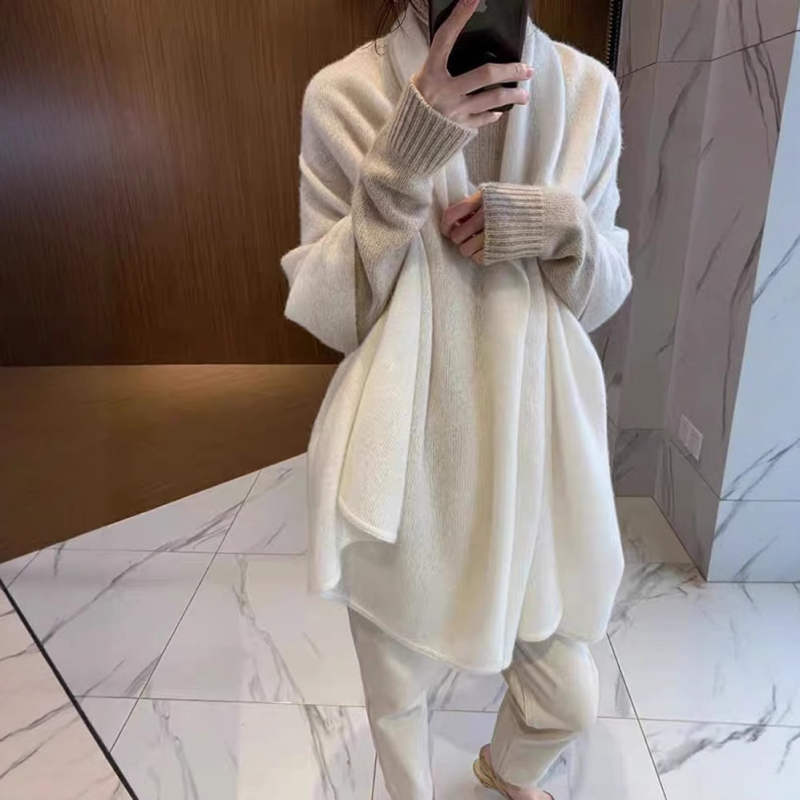 Зимен вълнен шал, размер 180×60 см, проста тъкан, запазва топлината, 95%+ вълна