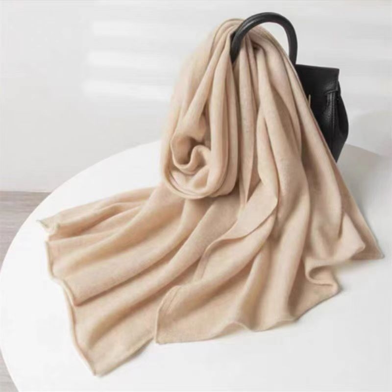 Зимен вълнен шал, размер 180×60 см, проста тъкан, запазва топлината, 95%+ вълна