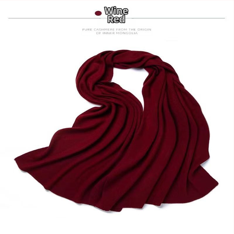 Зимен вълнен шал, размер 180×60 см, проста тъкан, запазва топлината, 95%+ вълна