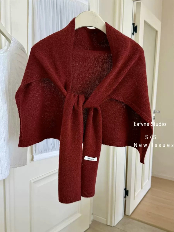 Шал за жени, 100% вълна, едноцветен модел, права тъкан, средна дължина, за топлина