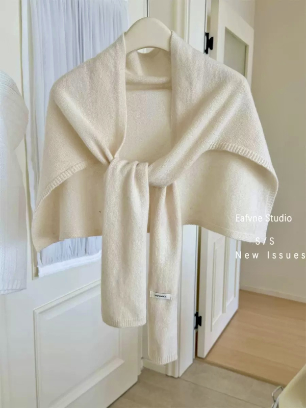 Шал за жени, 100% вълна, едноцветен модел, права тъкан, средна дължина, за топлина