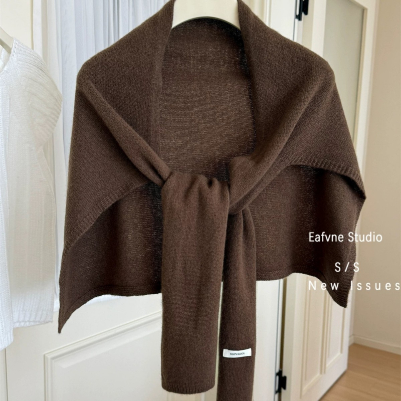 Шал за жени, 100% вълна, едноцветен модел, права тъкан, средна дължина, за топлина