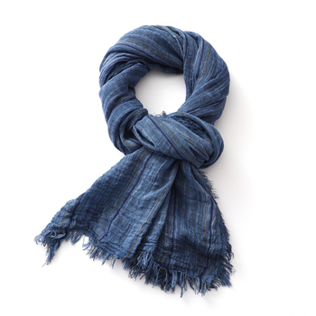 Muški šal od pamuka i lana s tie-dye - obična tkanina, 71–80% pamuk, 21–30% konoplja, za sve godišnje sezone