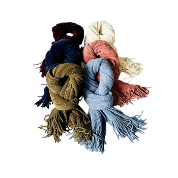 Дамски зимен Chenille плетен шал – текстуриран модел с пискюли, акрилово влакно 71–80%, запазва топлината