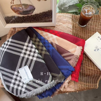 Шал от rayon, warp-knitted плат, каре шарка, запазва топлината, четири сезона